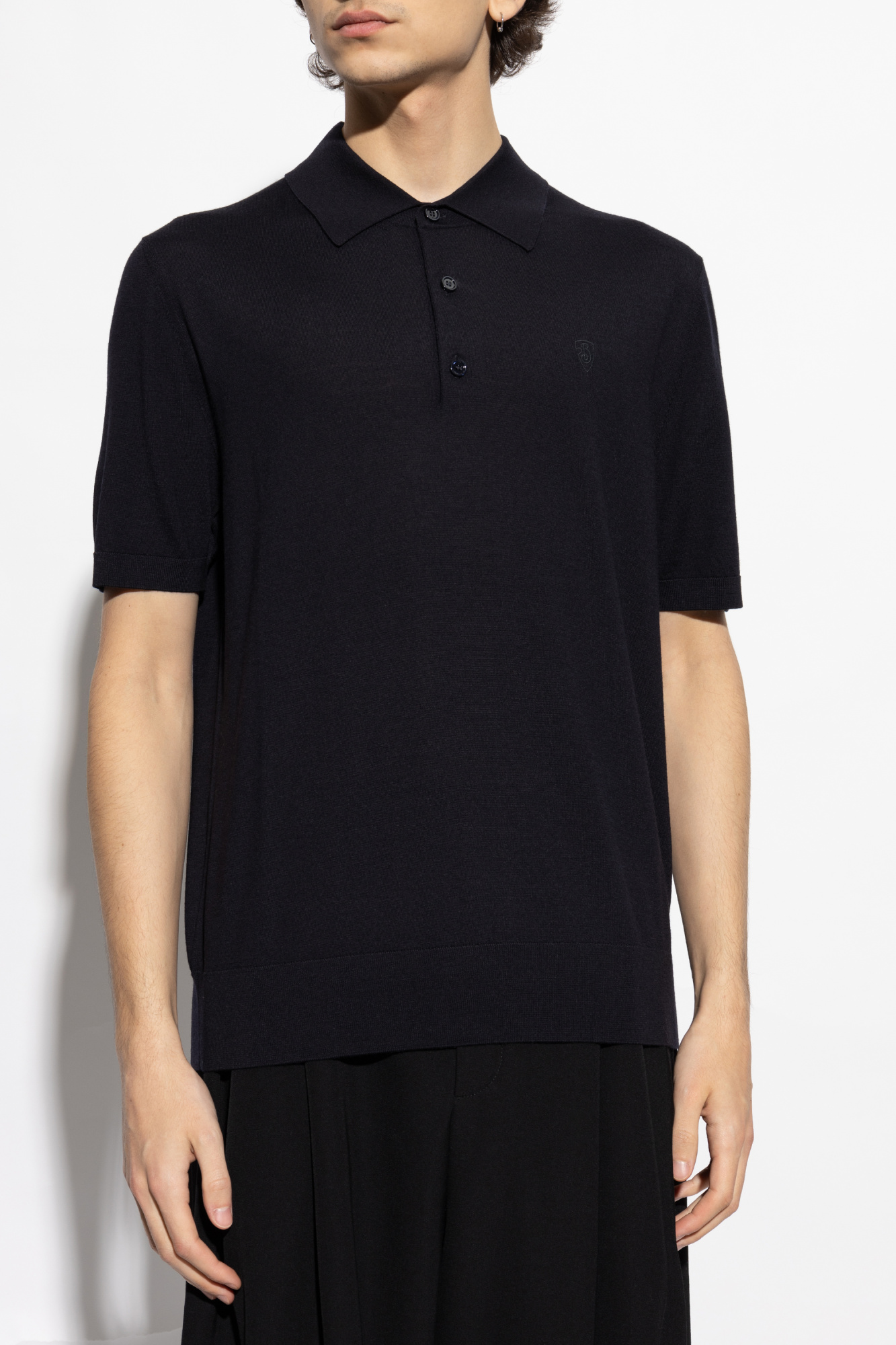 Tシャツ・カットソー Burberry SS25 Wool polo shirt (8104872 NAVY) Burberry Wool Polo Shirt - Blue - Men | 8104872 | thebs.com